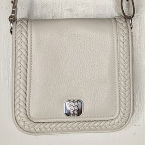 Brighton Octavia Cream Beige All Leather Crossbody Bag Organizer NWOT